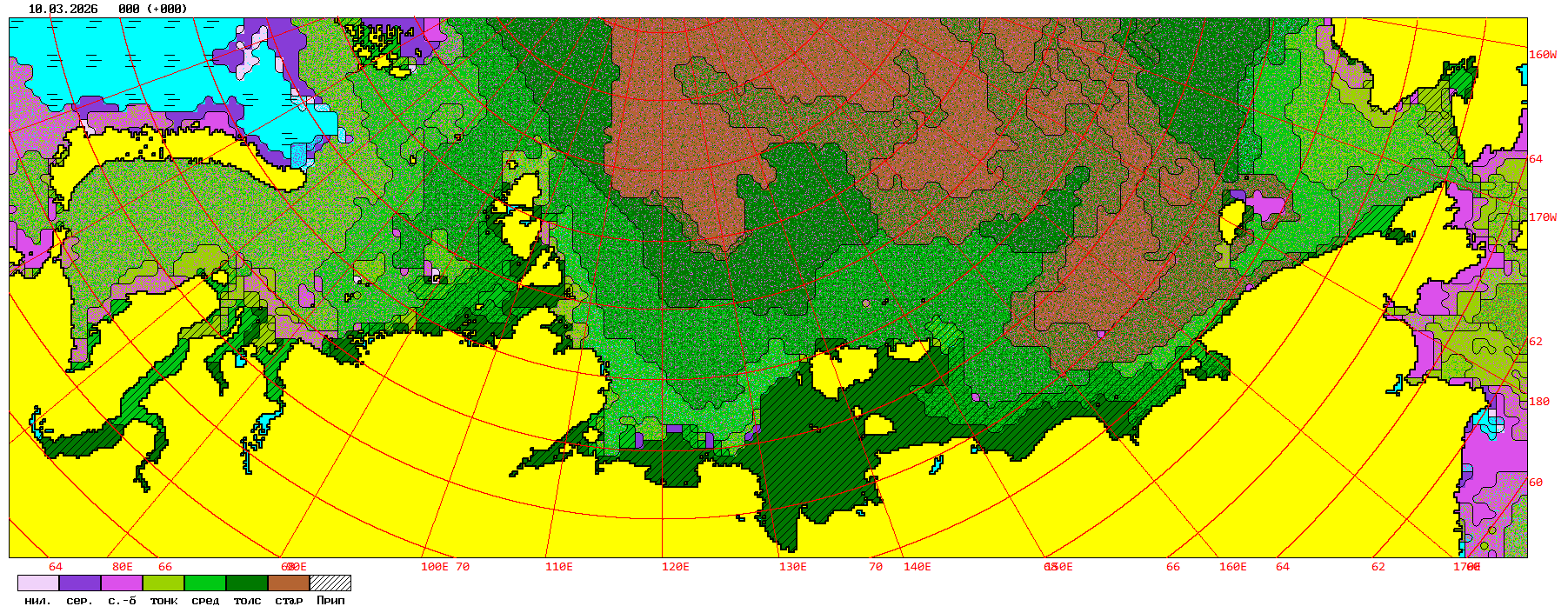 Ледовая карта Баренцева и Карского морей
