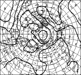 Поле среднего приземного давления и аномалии давления за теплый период июнь – август 2013 г.